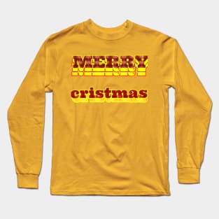 MERRY christmas text art design. Long Sleeve T-Shirt